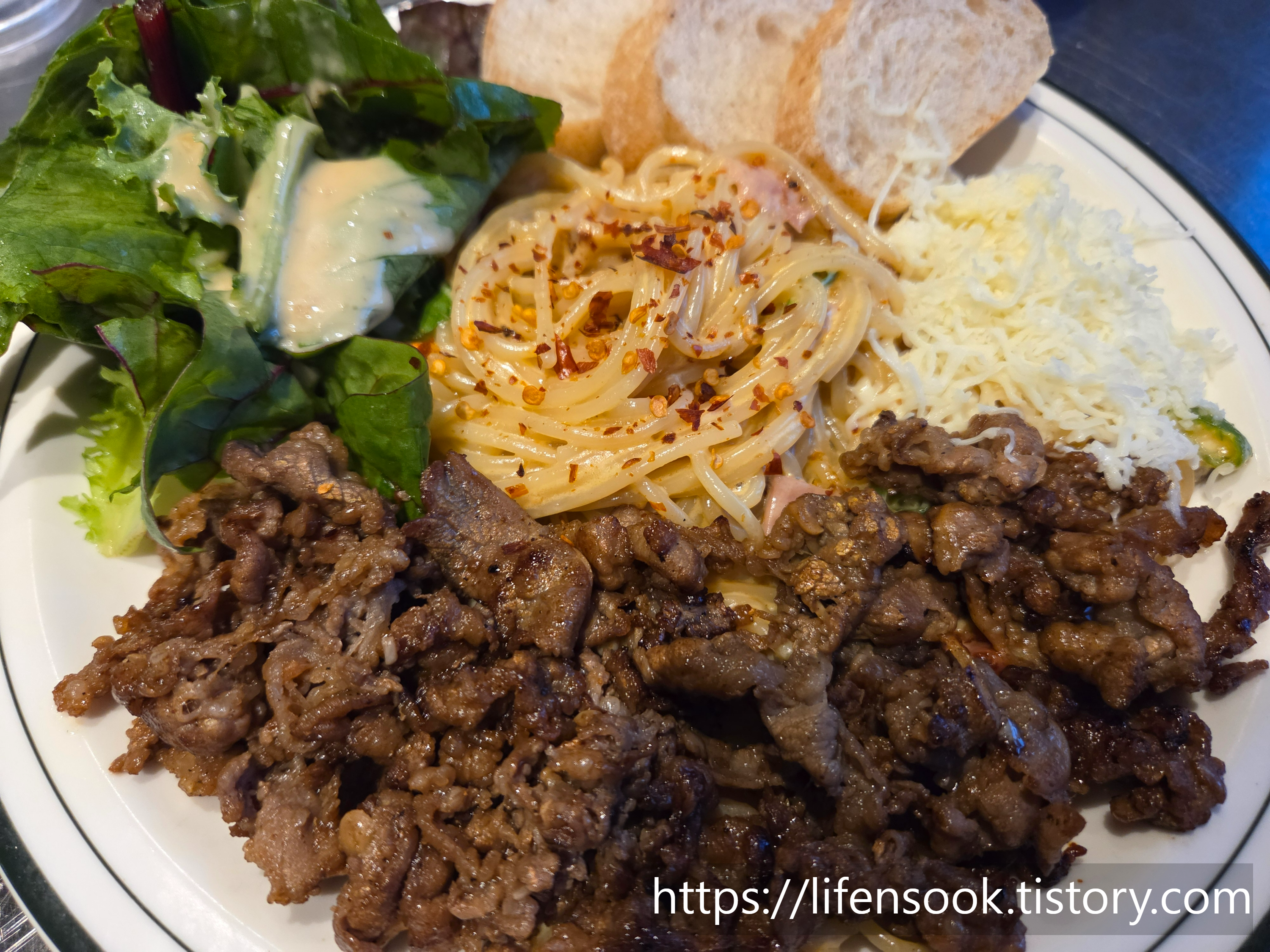 덕수파스타 배곧점 불고기 땡초 크림파스타 2