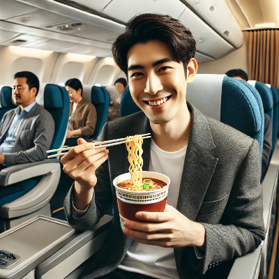 대한항공-일반석-이코노미-컵라면