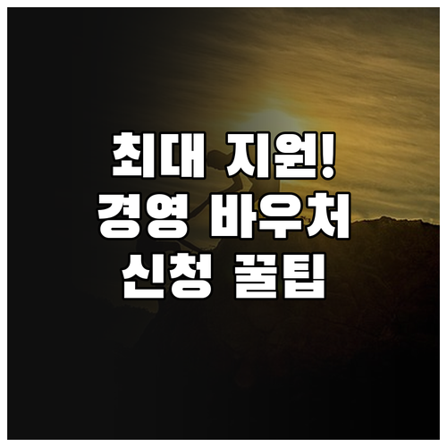 소상공인 경영안정 바우처 신청 기간과..