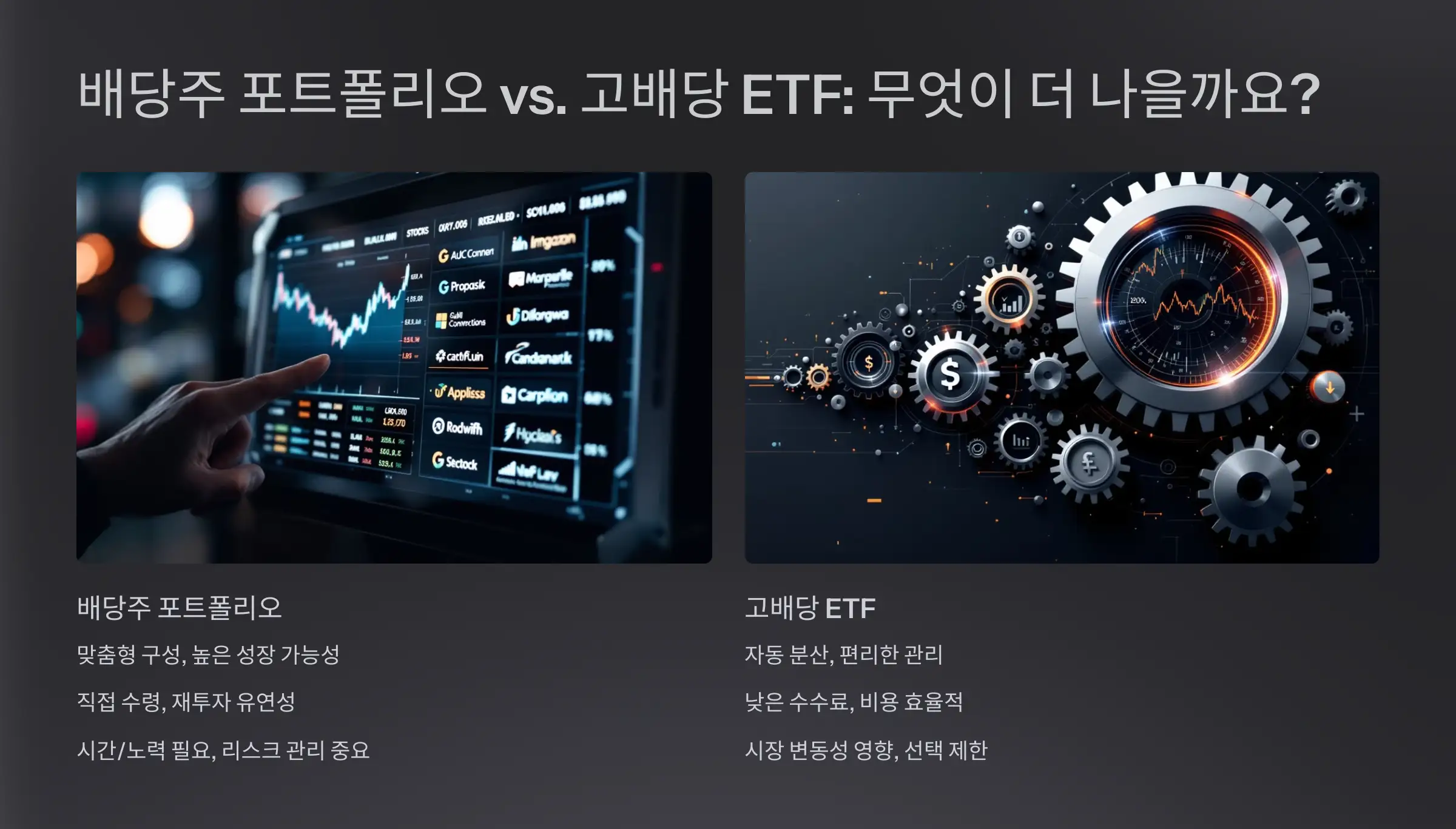 배당주 포트폴리오와 고배당 ETF 비교