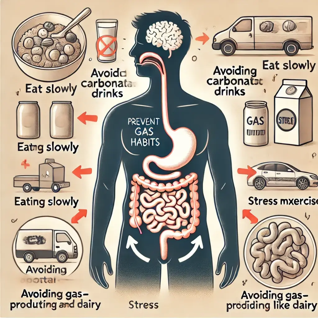 배에 가스가 차지 않게 하는 습관