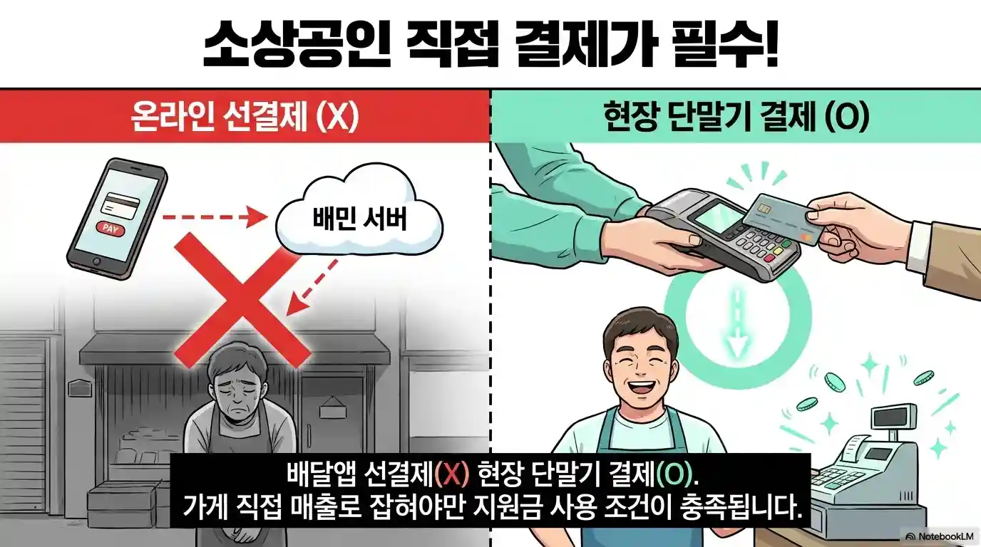 고유가 피해지원금 배달의민족 현장 단만기 결제만 가능