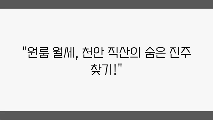 충남 천안시 서북구 직산읍 원룸 월세 시세, 가격비교