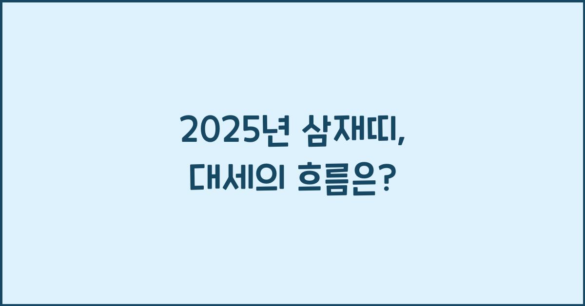 2025년 삼재띠
