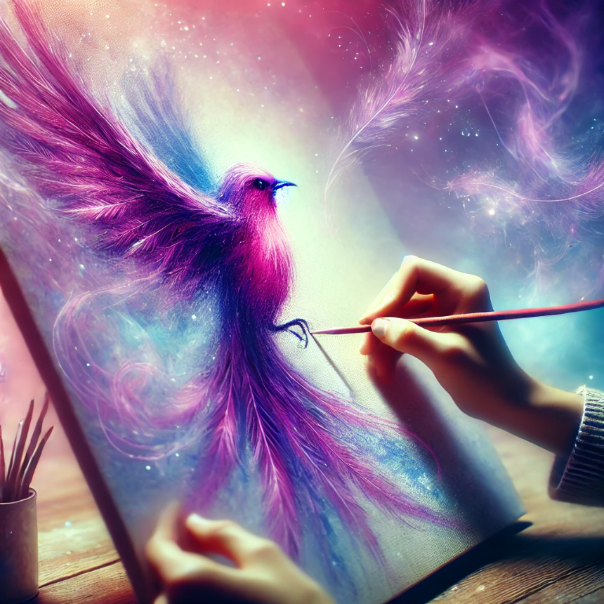 보라색 새를 그리는 꿈