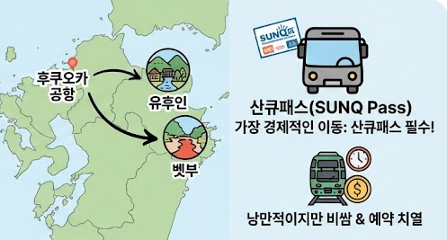 후쿠오카 공항에서 온천 마을까지