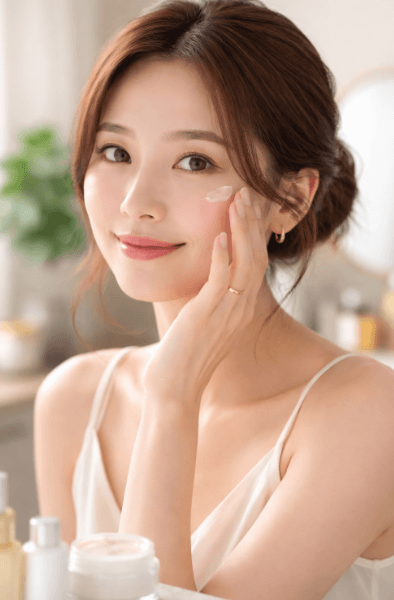 30대 여자 화장하는 모습