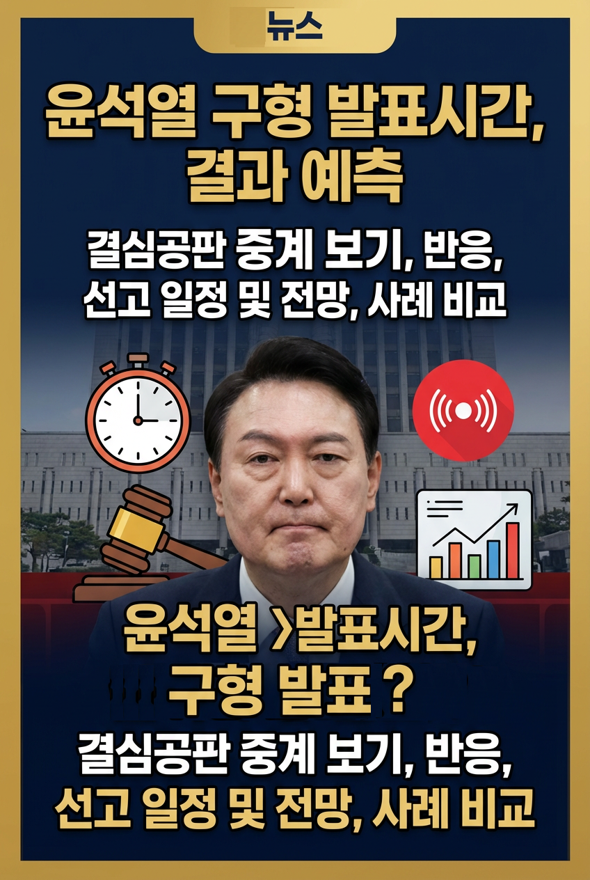 윤석열 구형 발표시간, 결과 예측, 결심공판 중계 보기, 반응, 선고 일정 및 전망, 사례 비교