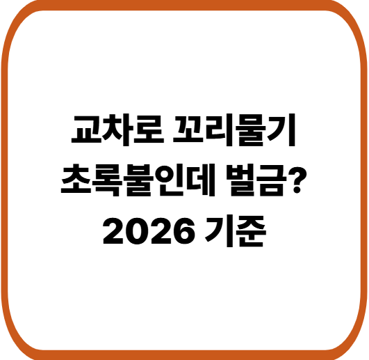 초록불 벌금 5만원의 진실, 2026년 교차로 꼬리물기 기준 완벽 정리