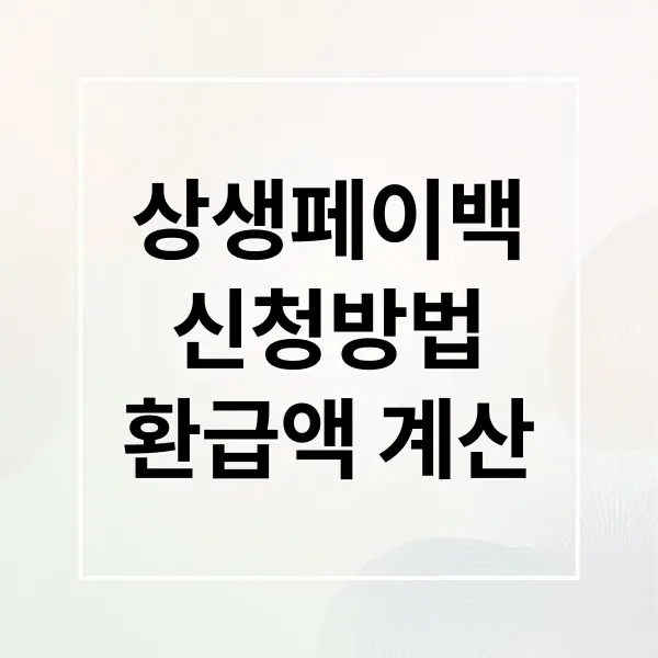 상생페이백 완벽 가이드 (2025년 최신)
