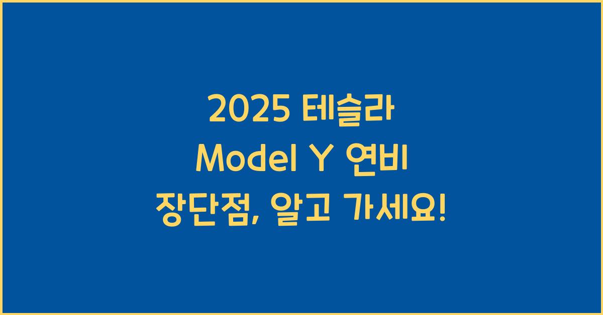 2025 테슬라 Model Y 연비 장단점