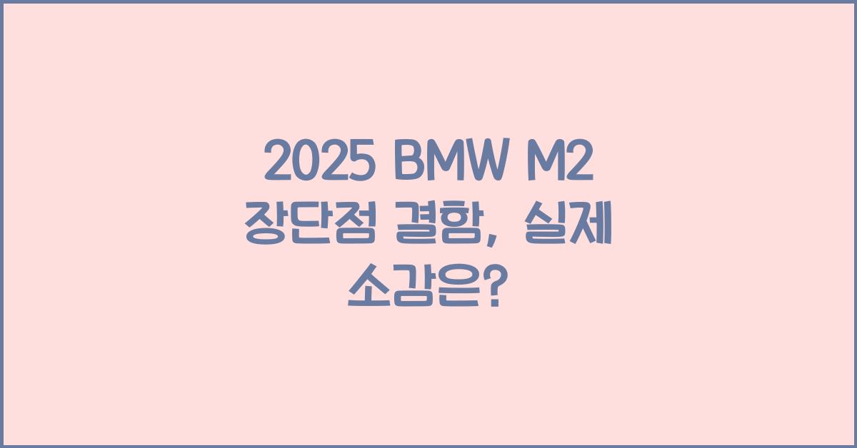 2025 BMW M2 장단점 결함