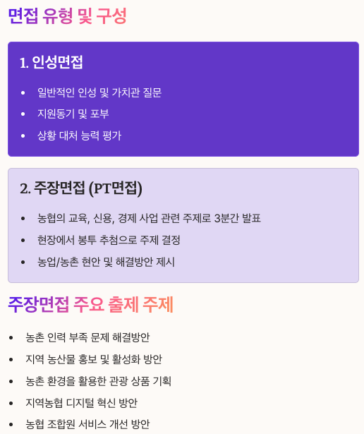 지역농협 채용 면접 준비 정리 이미지