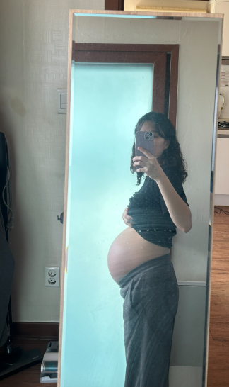 쌍둥이 임신 26주, 처진 배 복대+테이핑 후기