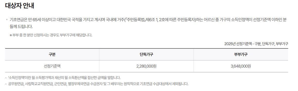 기초연금 계산 신청