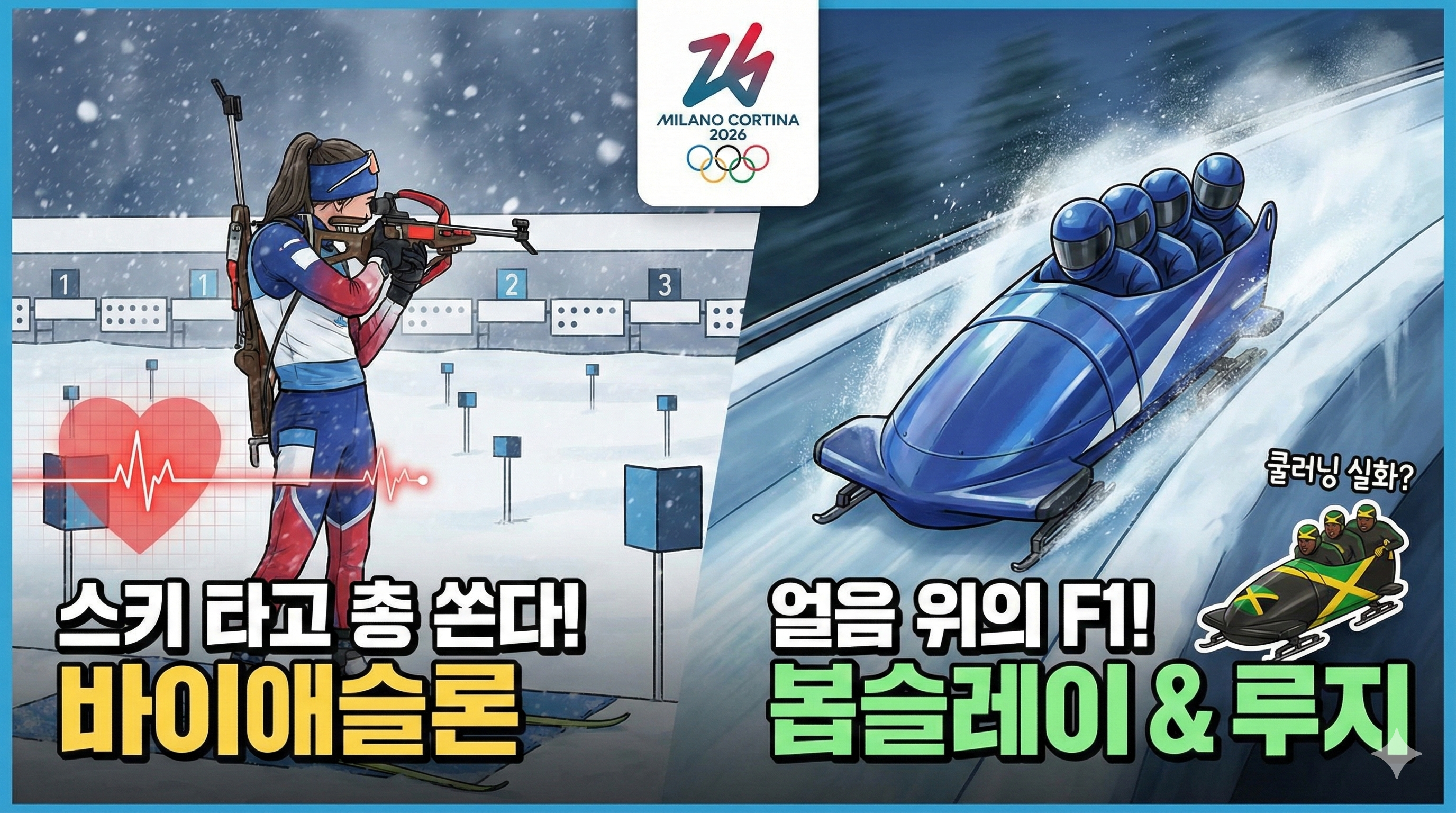 "스키 타다가 총을 쏜다고?" 바이애슬론 &amp; 얼음 위의 F1 봅슬레이/루지