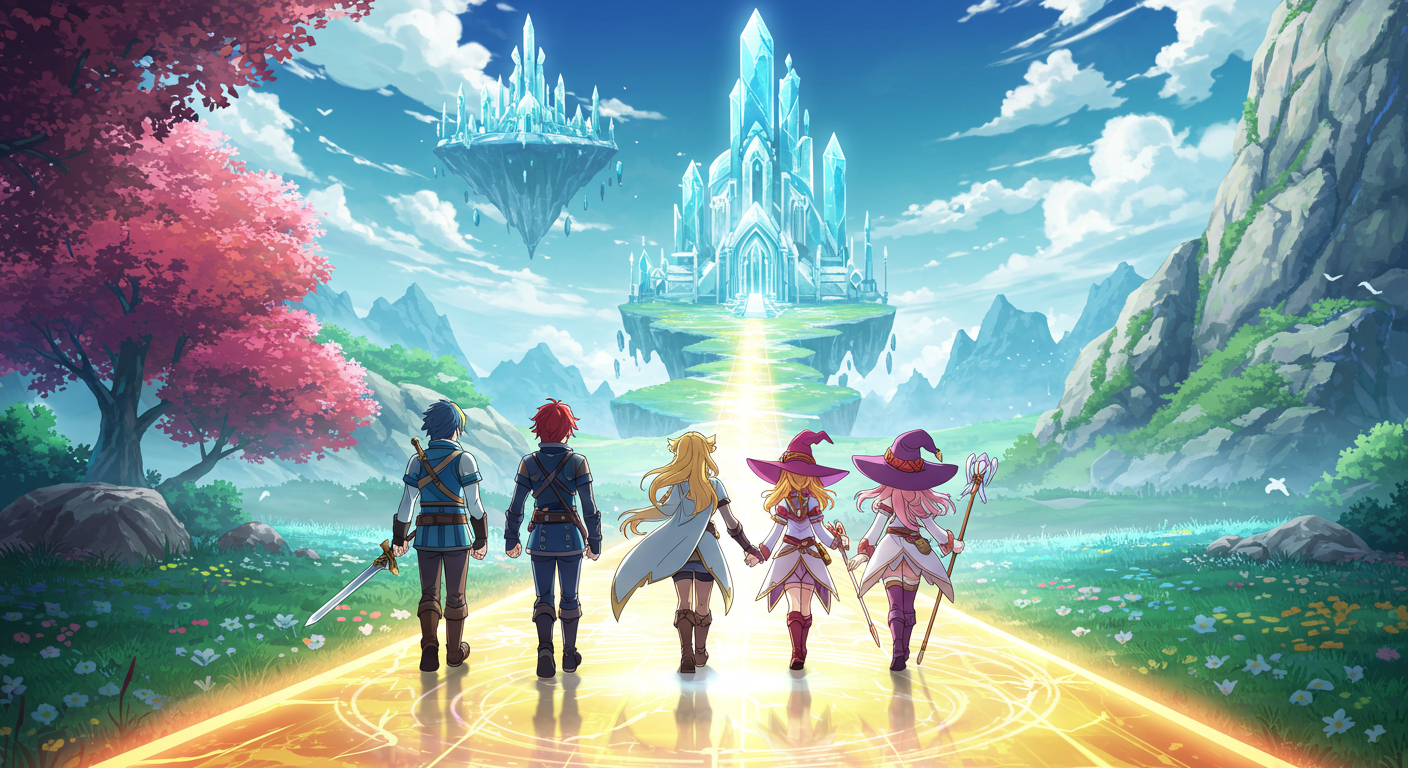 동료들과 함께 정해진 하나의 길을 걷는 영웅들