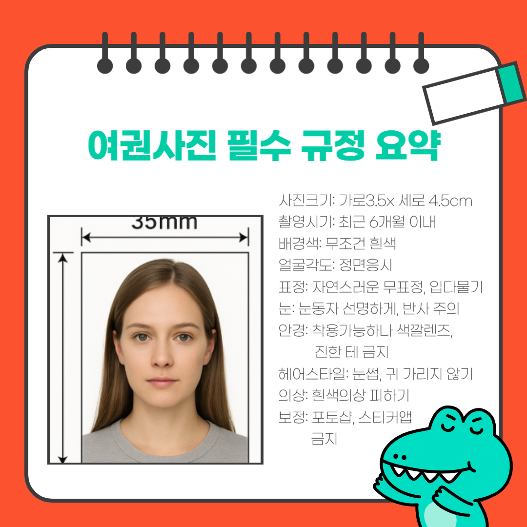 여권사진 필수 규정 요약