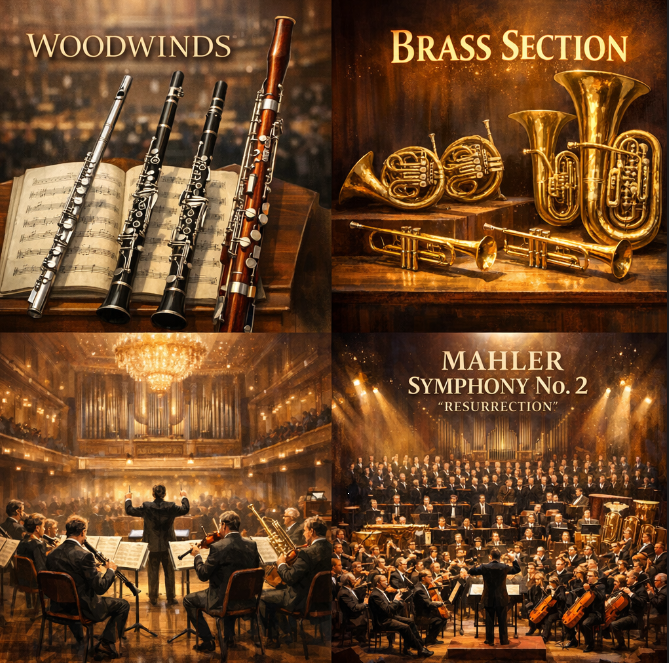 오케스트라 관악기 편성 관련 그림