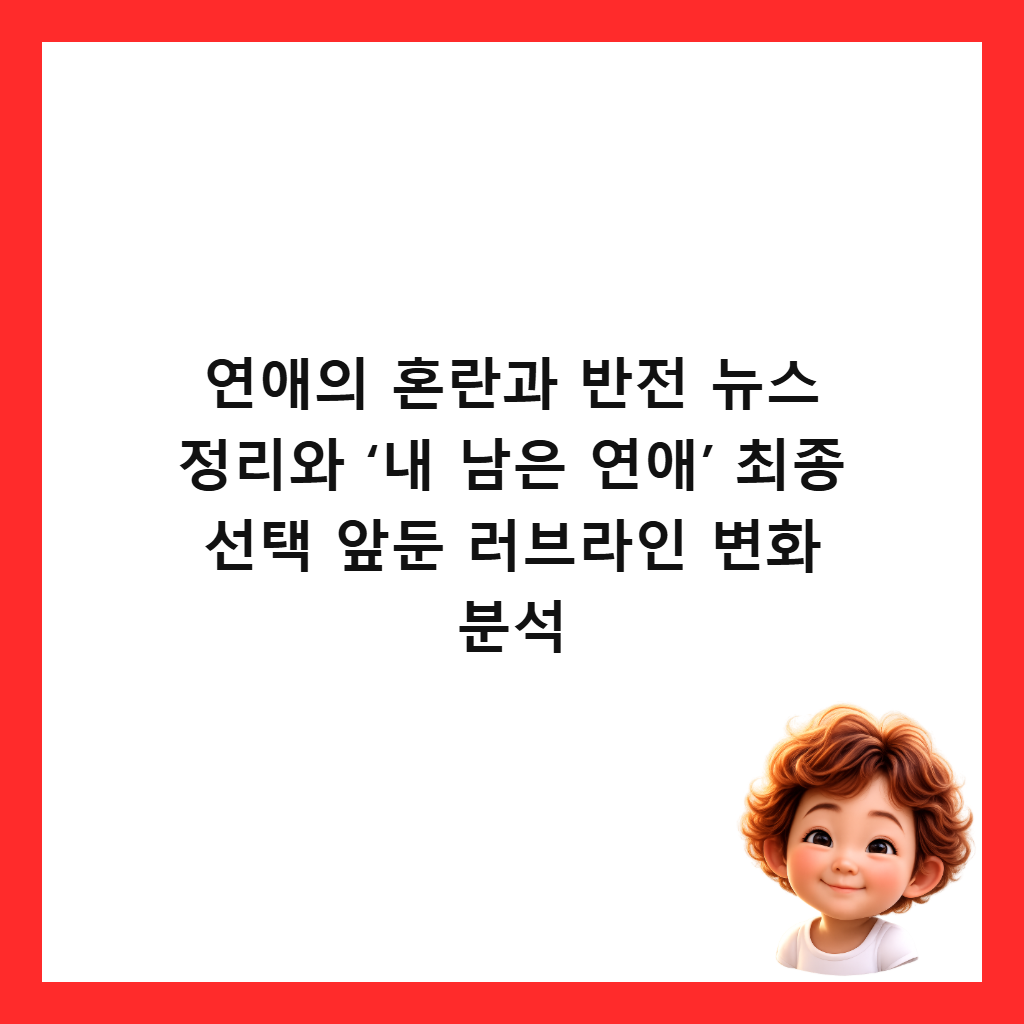 연애의 혼란과 반전 뉴스 정리와 &lsquo;내 남은 연애&rsquo; 최종 선택 앞둔 러브라인 변화 분석 썸네일