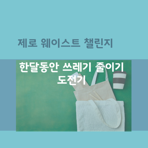 제로웨이스트챌린지 한달동안 쓰레기 줄이기