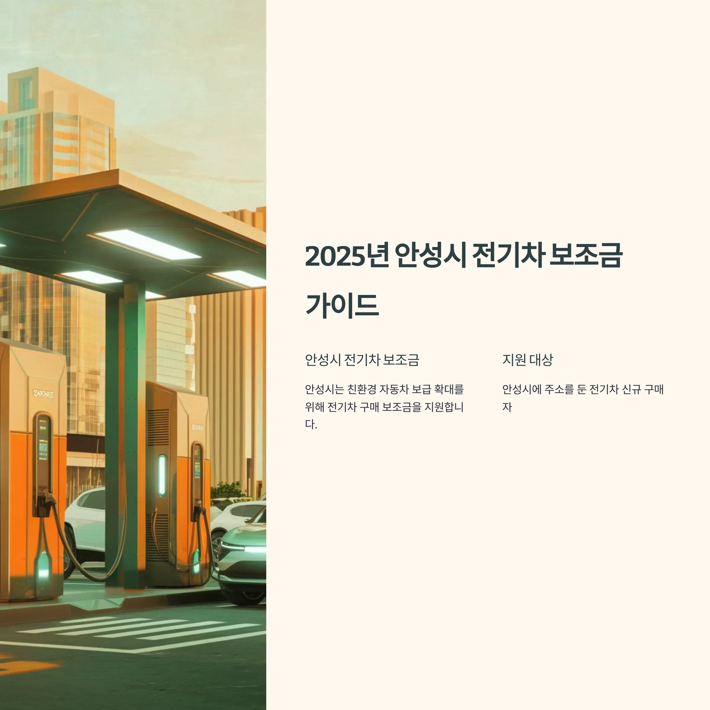2025년 안성시 전기차 보조금 기아