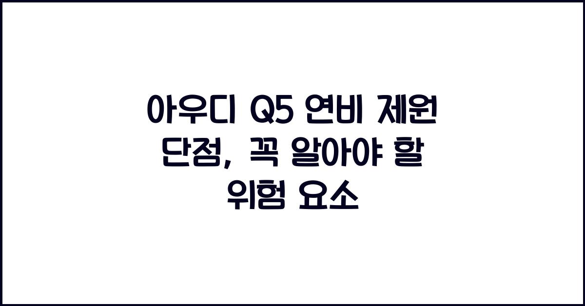 아우디 Q5 연비 제원 단점