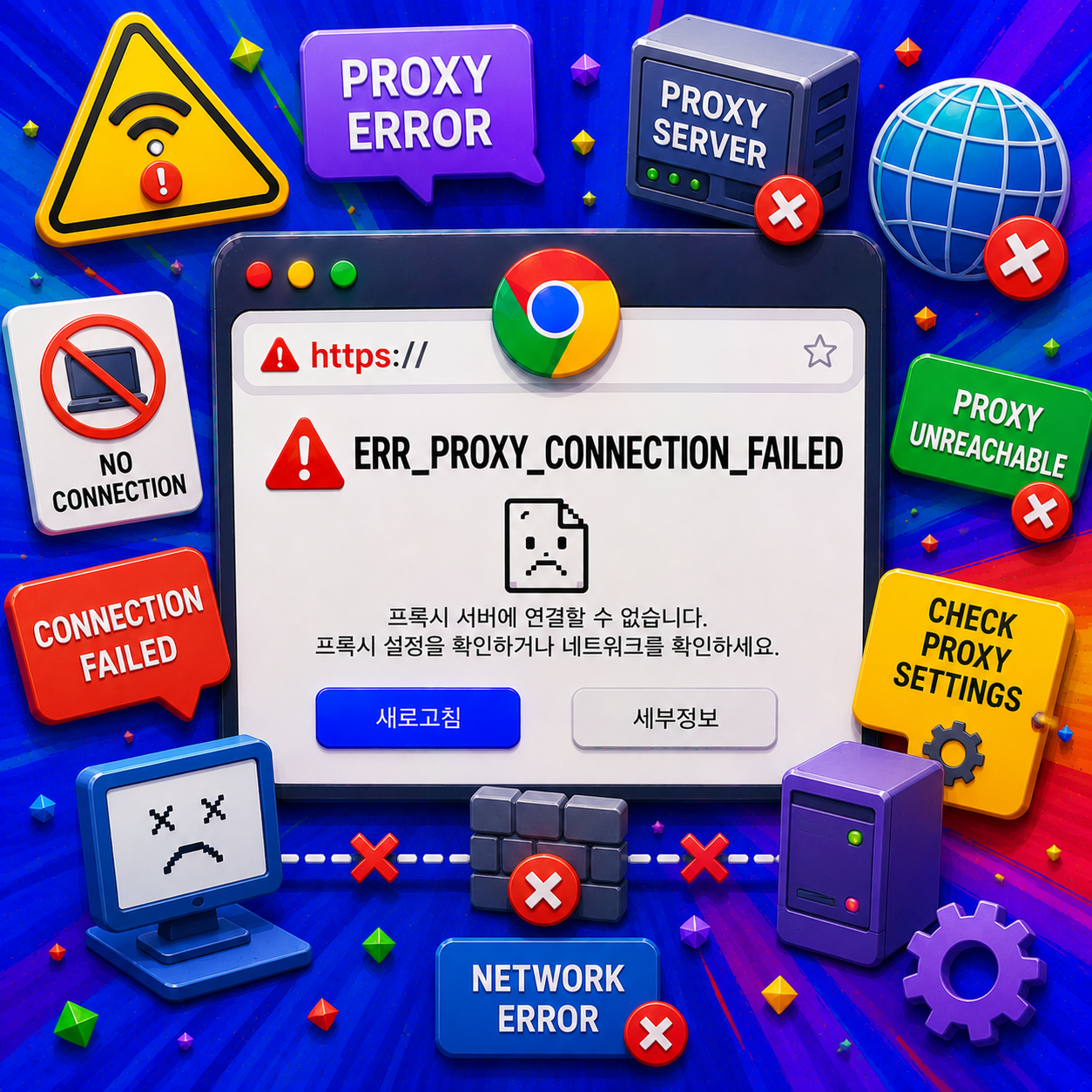 크롬 ERR_PROXY_CONNECTION_FAILED 해결방법 총정리 – 크롬·프록시연결실패·프록시오류까지