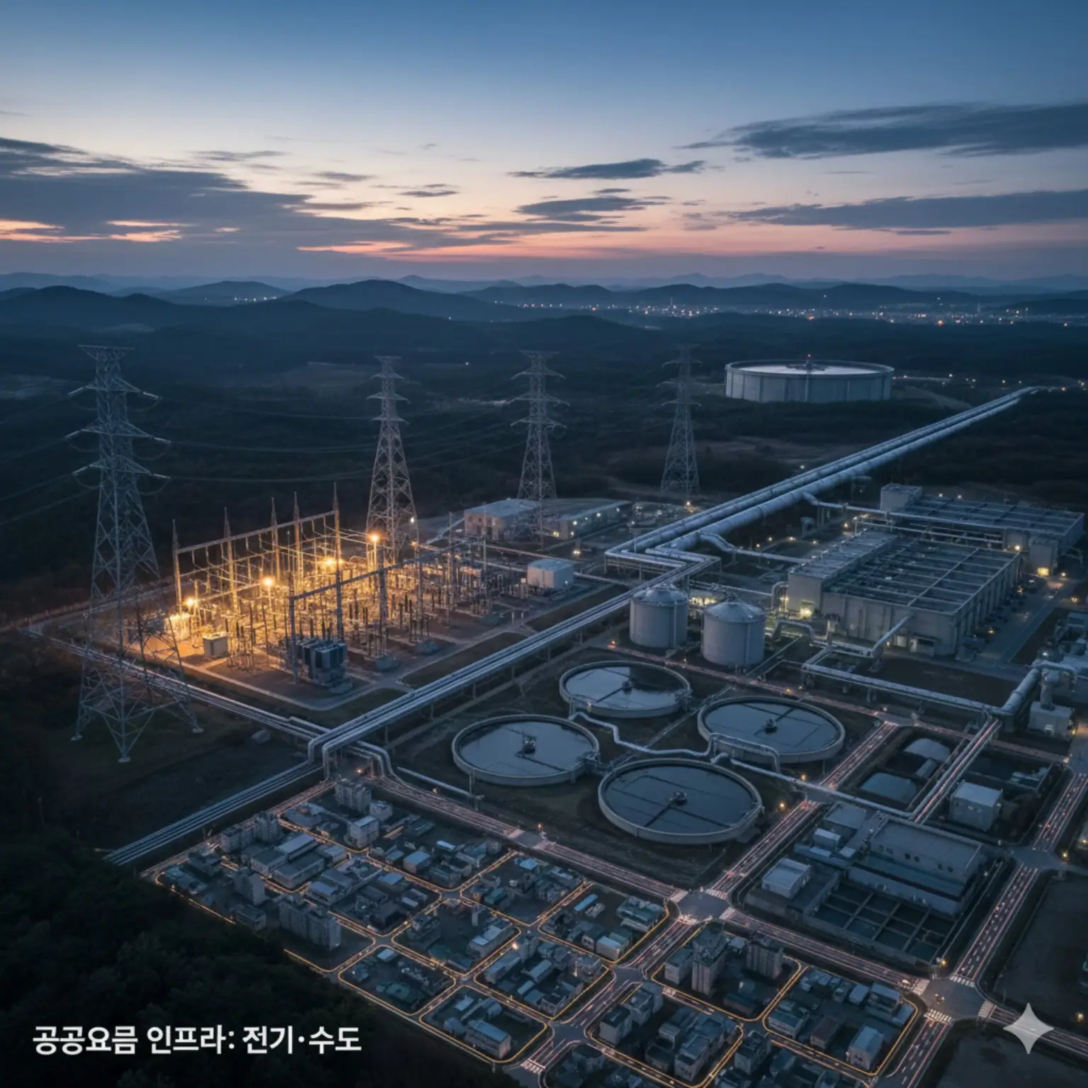 전기·수도 공공 인프라 시설 전경, 공공요금 유지 비용 구조