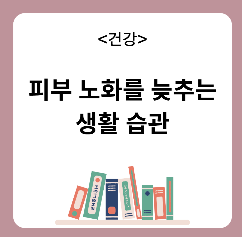 피부 노화 생활 습관