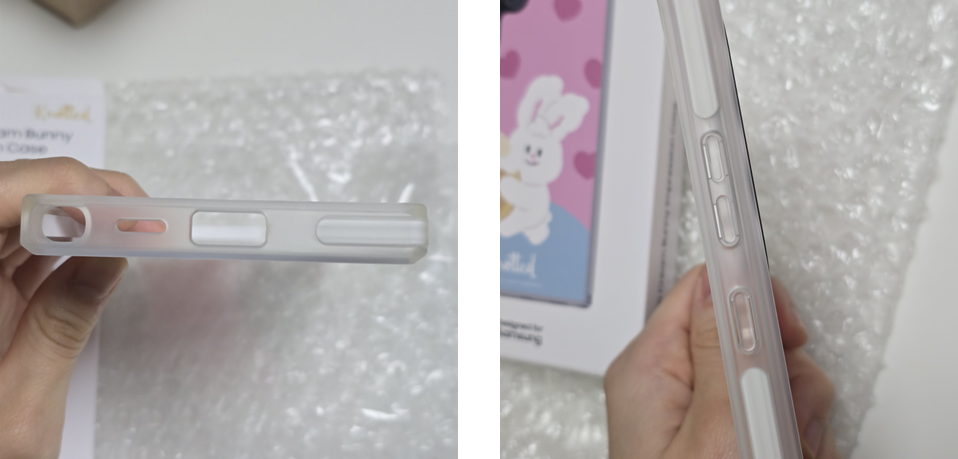 노티드 크림 버니 케이스 하단, 측면