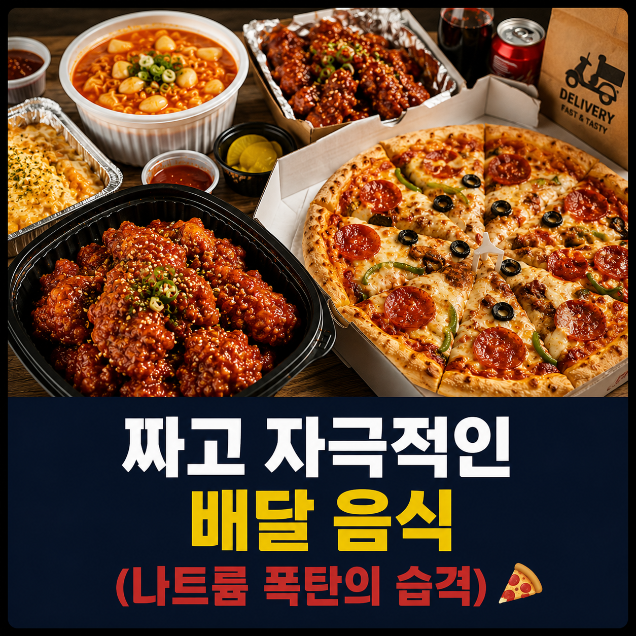 짜고 자극적인 배달 음식