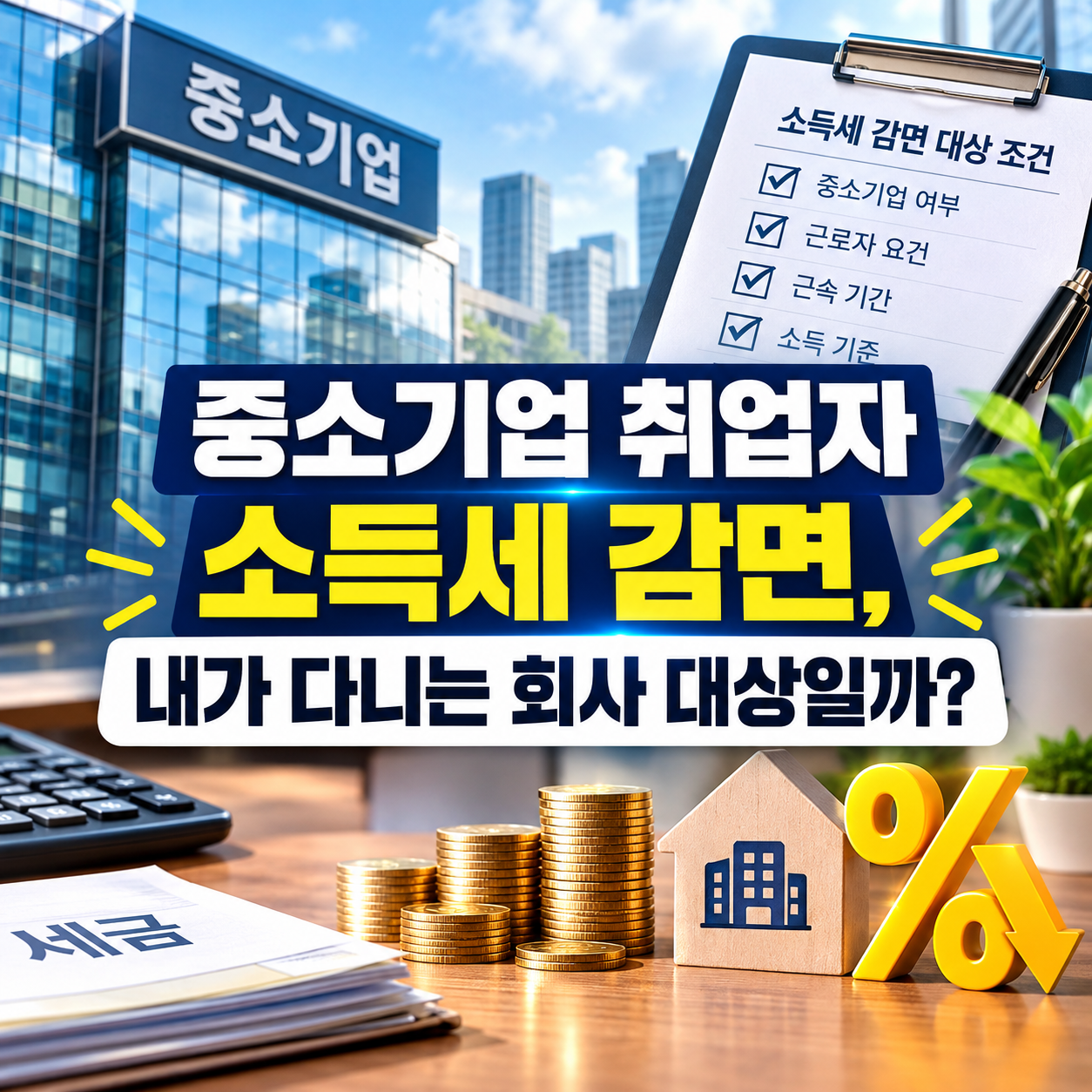 내가 다니는 회사는 대상일까? 중소기업 소득세 감면 대상 조건 총정리