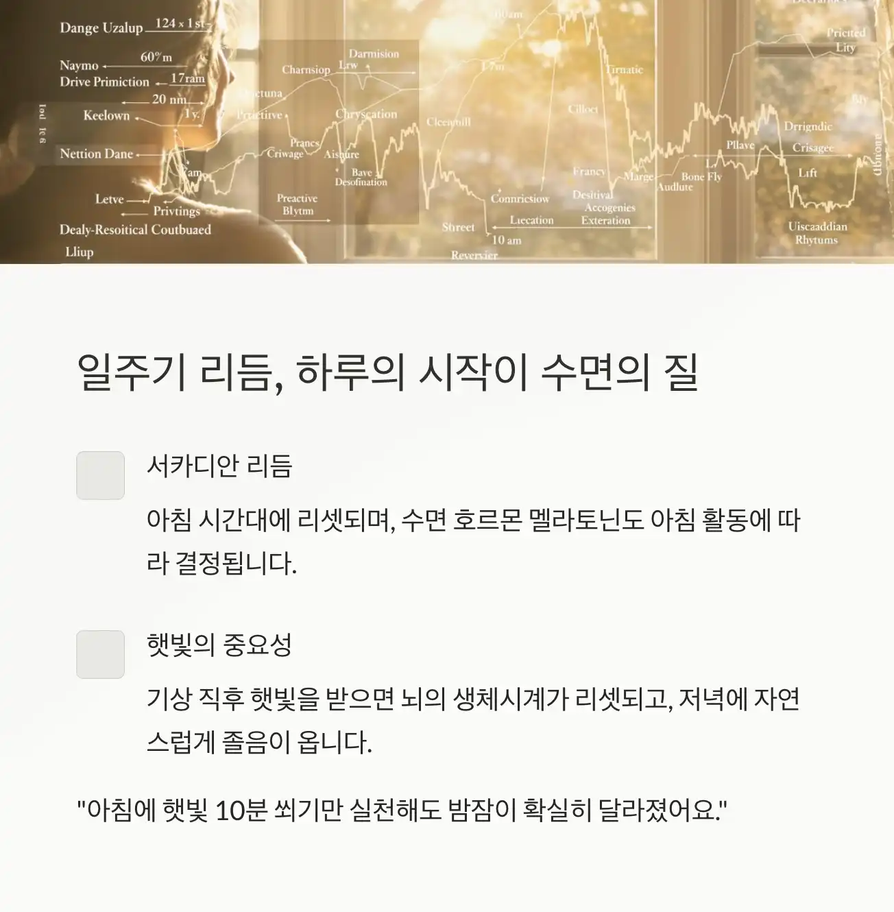 일주기 리듬, '하루의 시작'이 곧 '수면의 질'