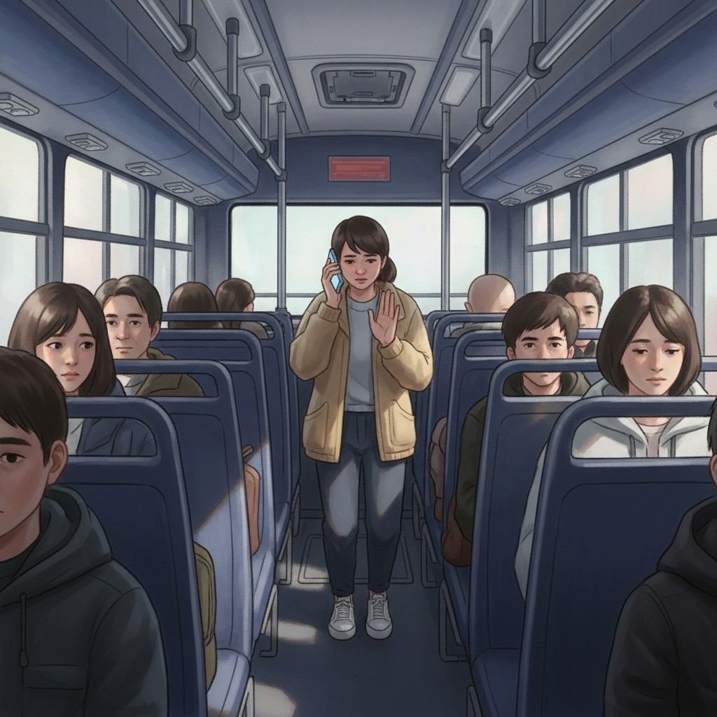 버스에서 짧은 전화