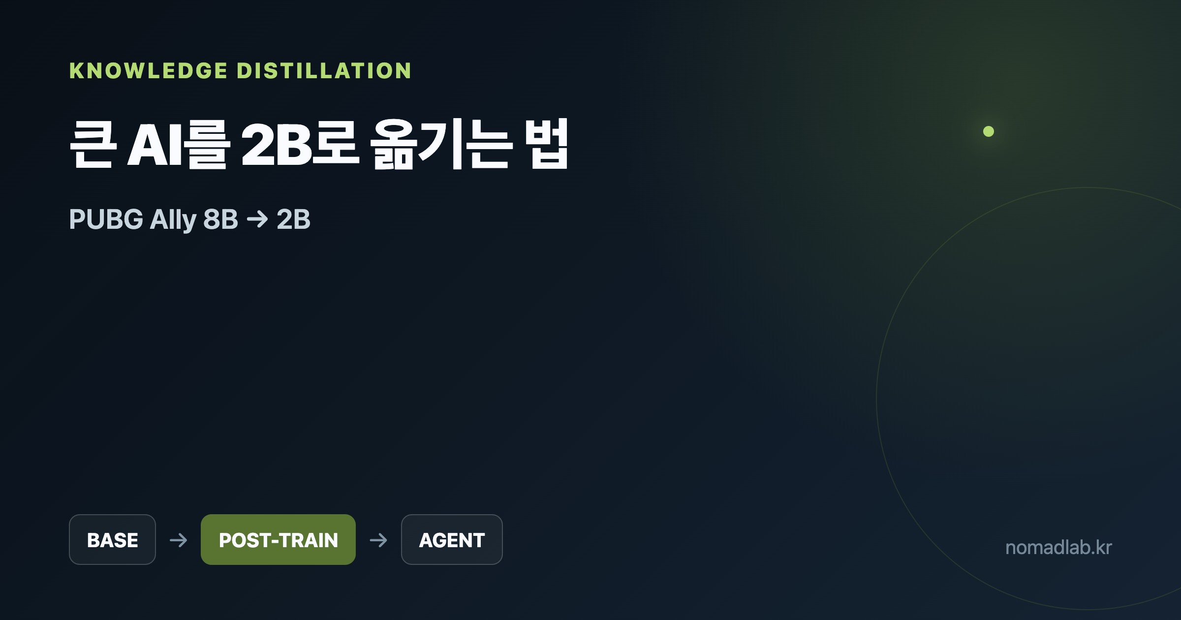지식 증류 PUBG Ally LLM 8B 2B 파이프라인