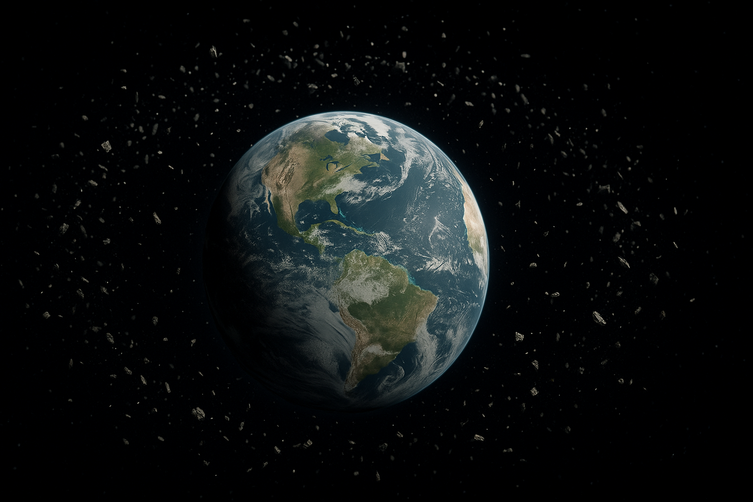 지구 궤도의 우주 쓰레기 분포