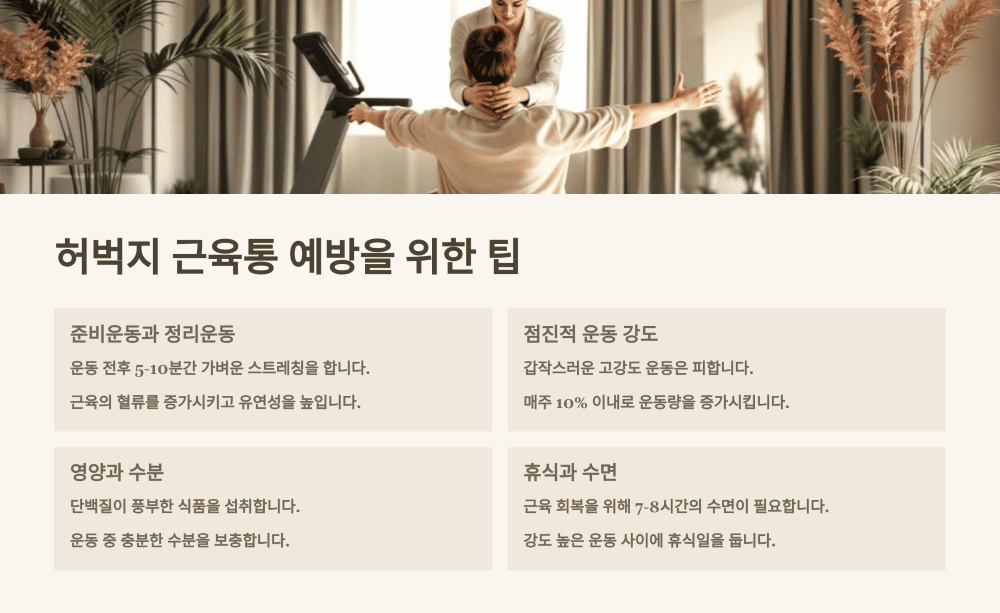 허벅지 근육통 예방을 위한 팁