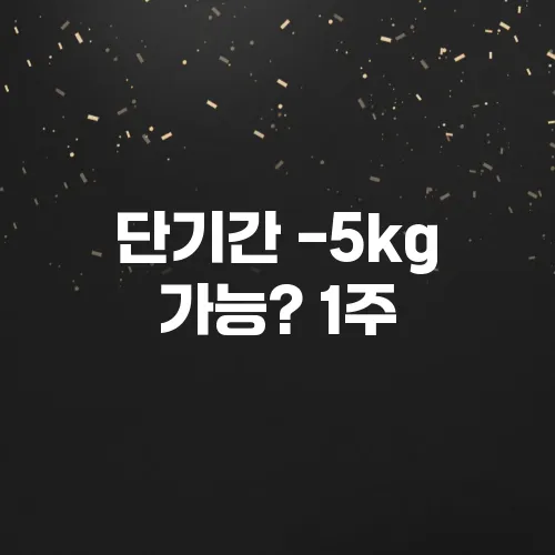 단기간 -5kg 가능? 1주, 2주 초고속 다이어트 식단