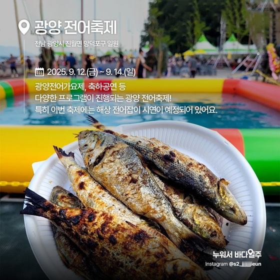 가을축제 대하 전어 꽃게 은갈치 홍성 남당항 서천 홍원항 광양 제주 서귀포 가을미식