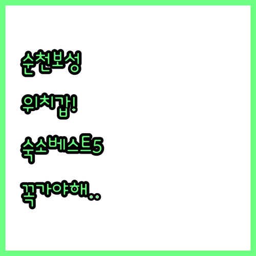 전남 순천 보성 여행지별 위치 좋은 ..