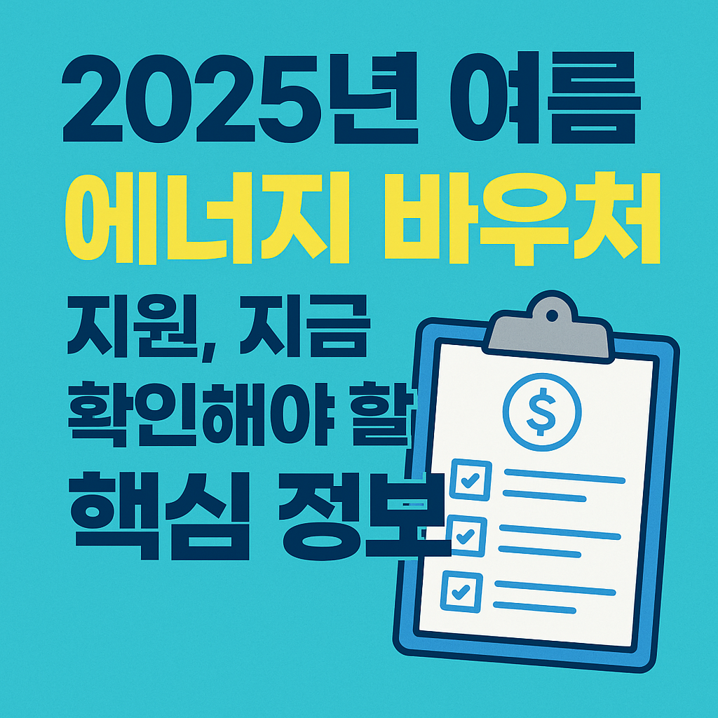 2025년 여름 에너지 바우처 지원, 지금 확인해야 할 핵심 정보