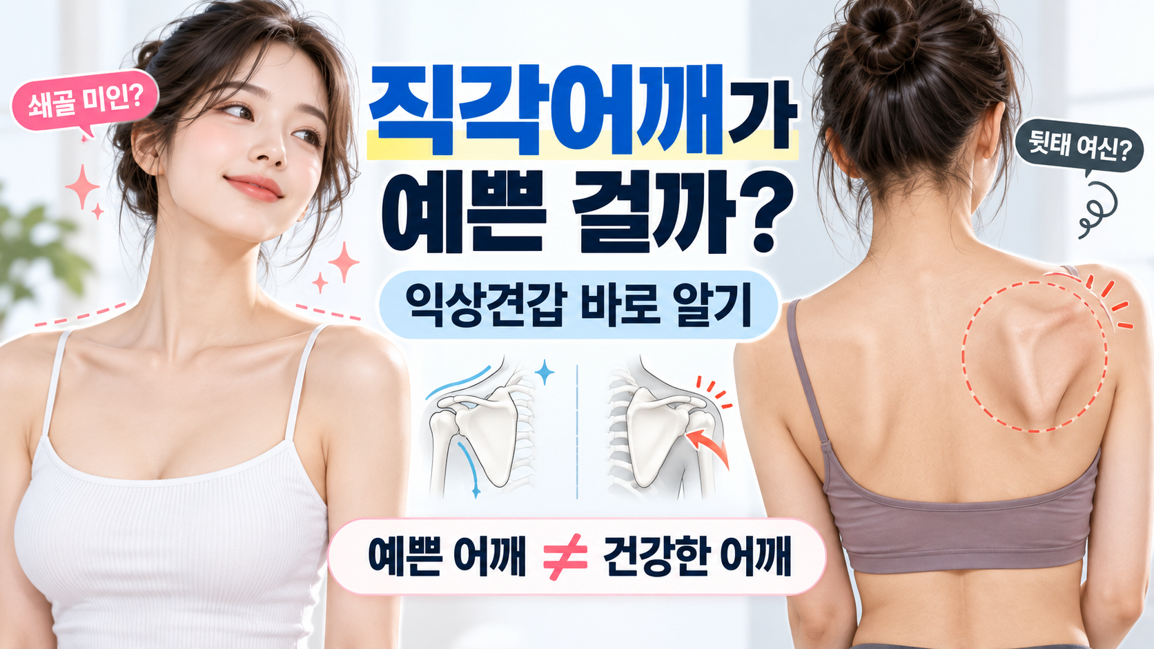 일자 쇄골&middot;직각어깨가 정말 예쁜 어깨일까?｜날개뼈가 튀어나오는 익상견갑의 진실