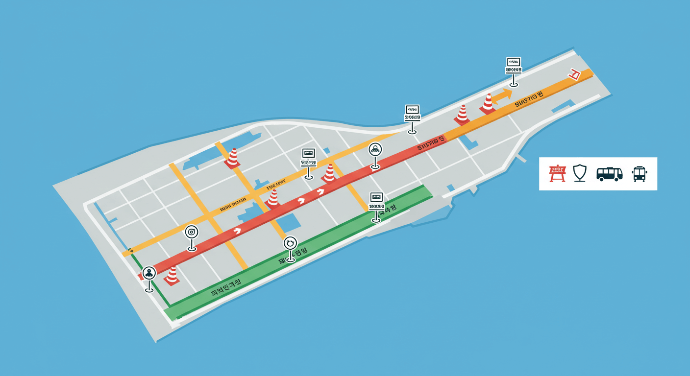 교통 통제 구간 및 시간표