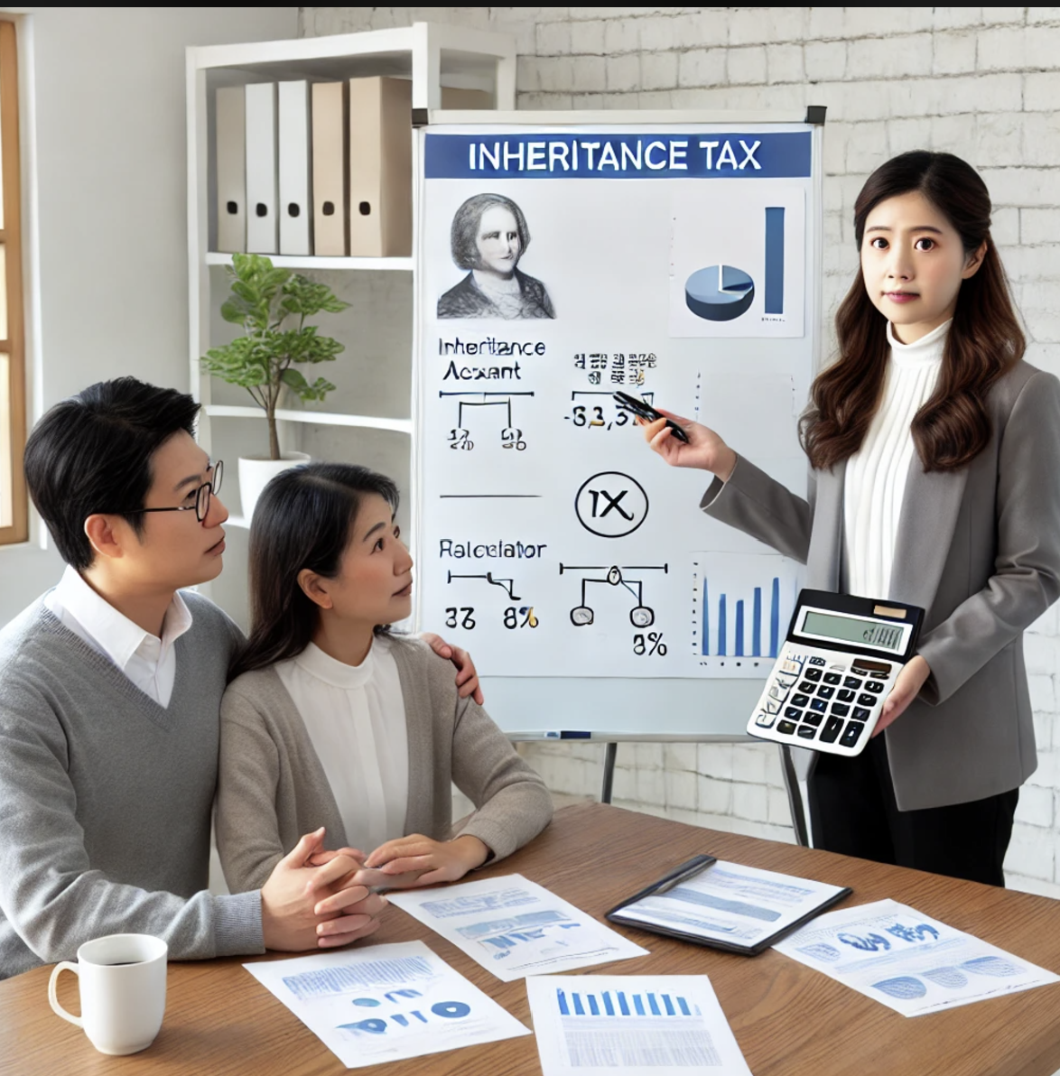 회계사가 상속세 계산을 설명하는 장면