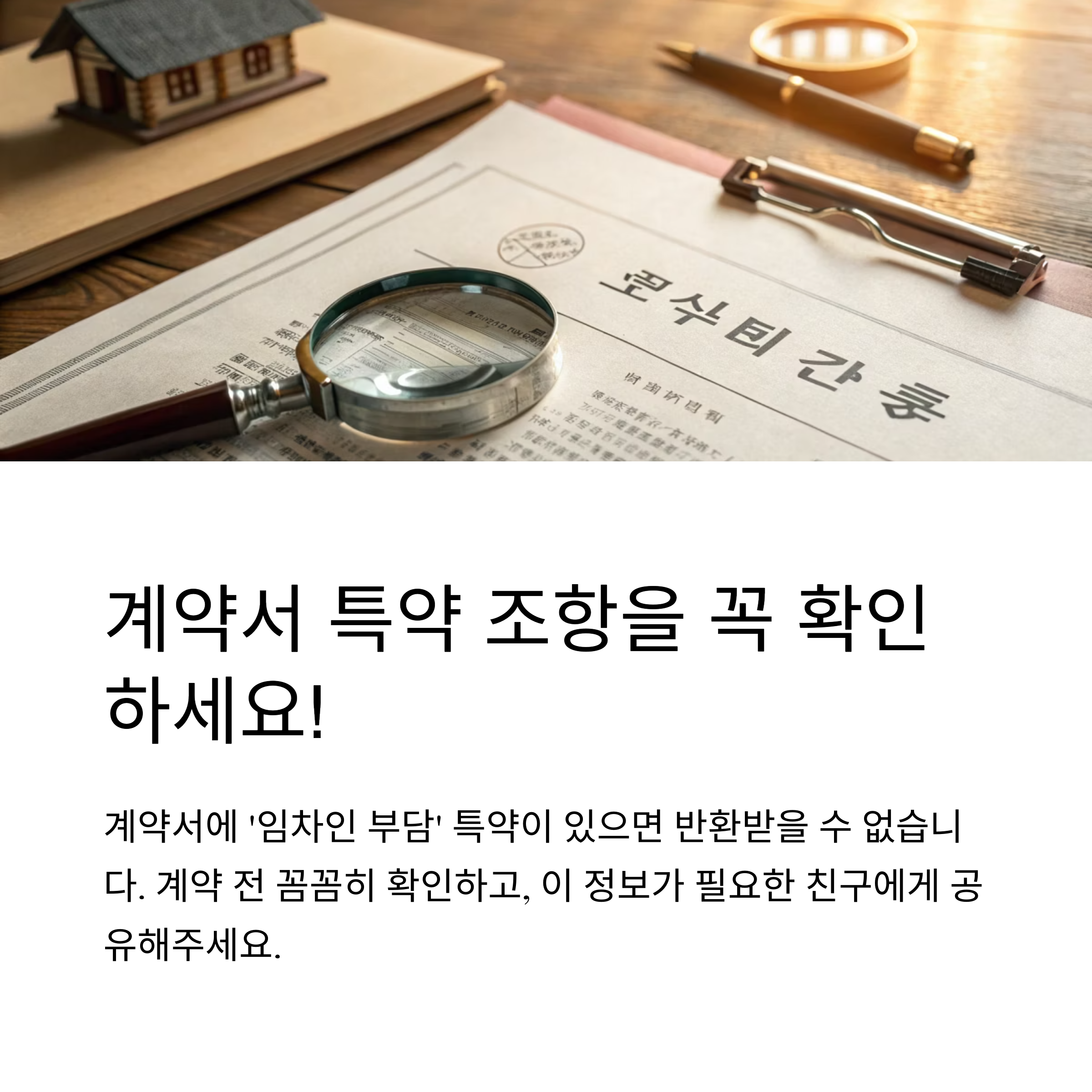 계약서특약 장기수선충당금 확인