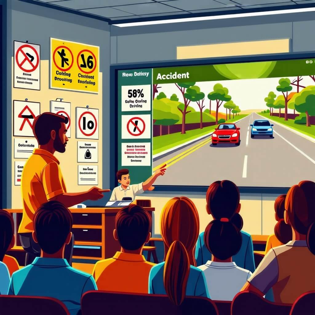 사고 예방을 위한 교육 자료의 이미지.