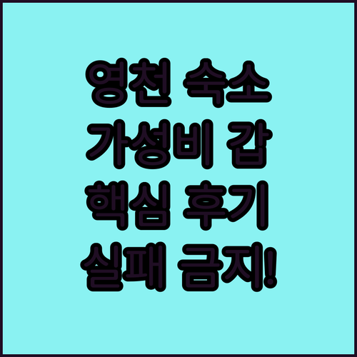 영천 숙소 추천 가성비 좋고 깨끗한 ..