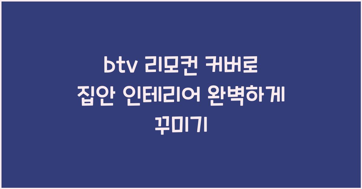 btv 리모컨 커버