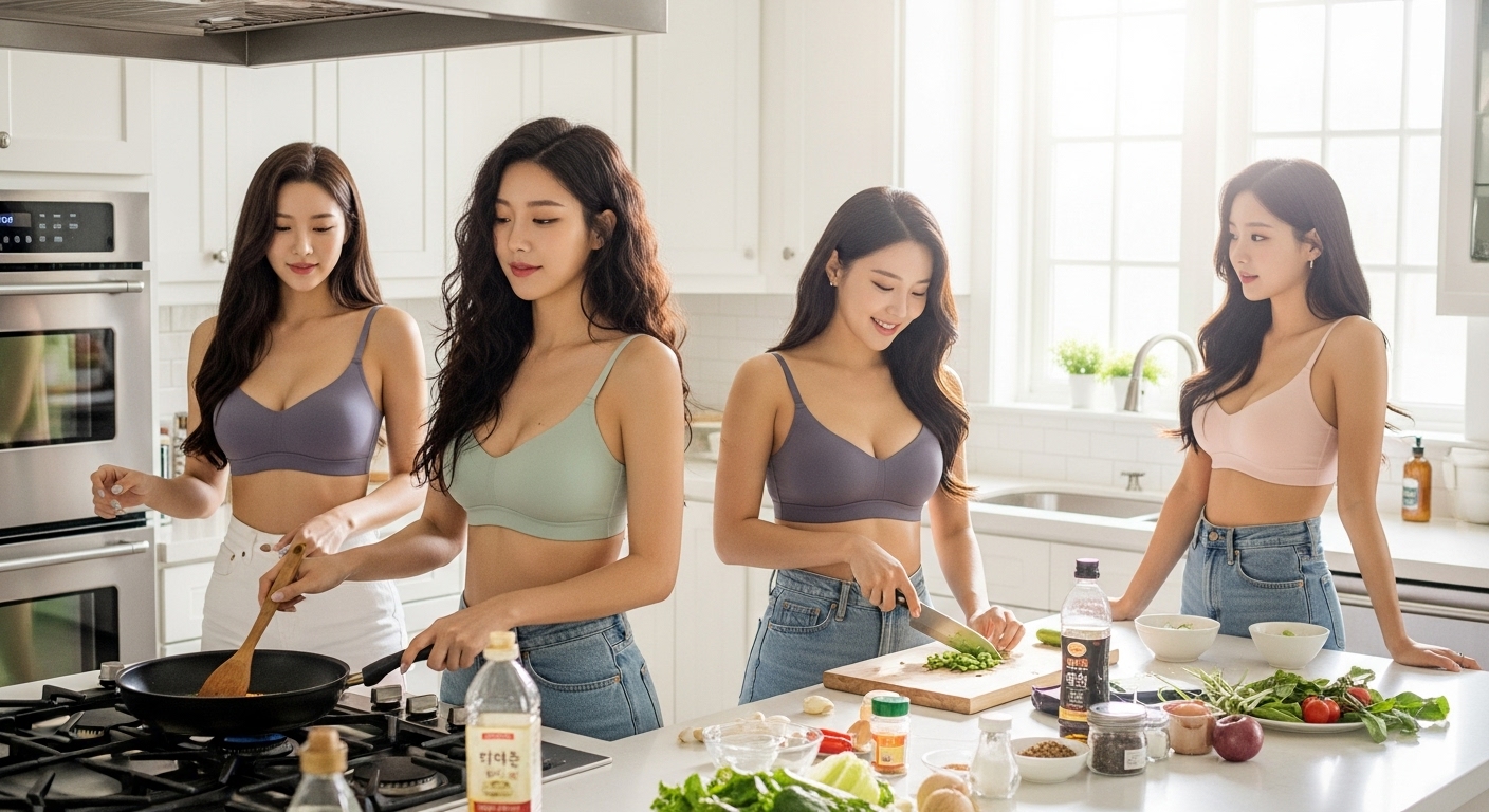 들기름요리를 하는 여성들